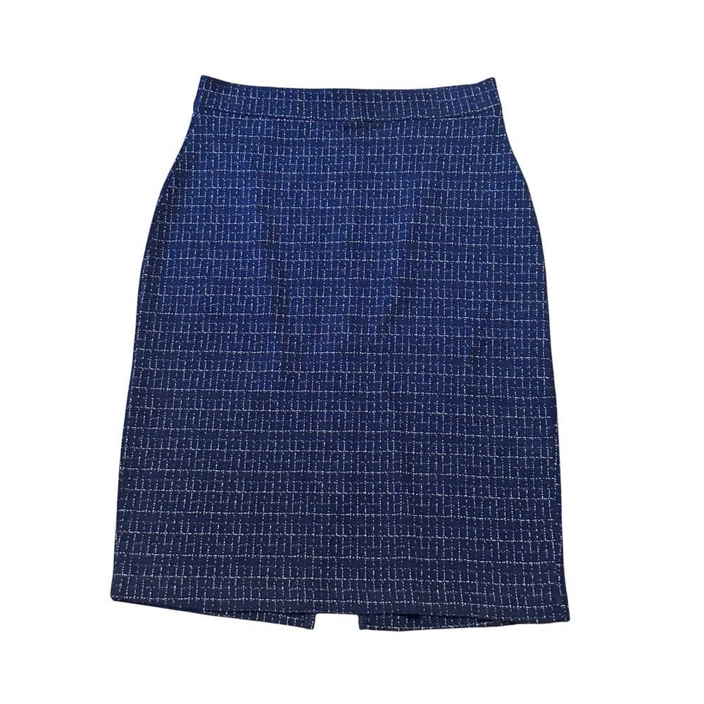 Maeve Anthropologie Navy Blue Textured Pencil Skirt Small